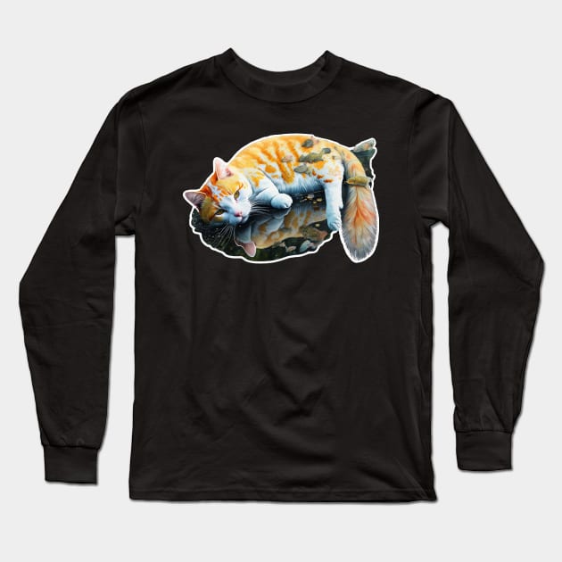 Cat Puddle Long Sleeve T-Shirt by HiLife